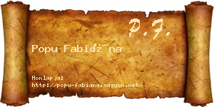 Popu Fabiána névjegykártya